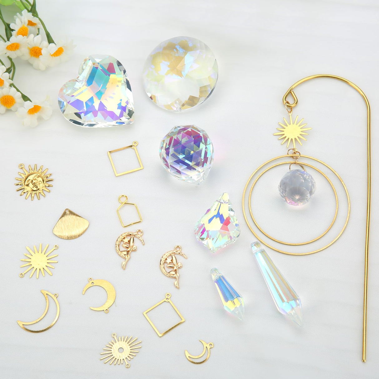 DIY Sun Catcher Kits for Adults, 260 pcs Crystal Suncatchers Making Suppliers for Garden Plant Windows Hanging Art and Crafts for Women Valentines Mother's Day Birthday Gifts Home Decor HYBEADS