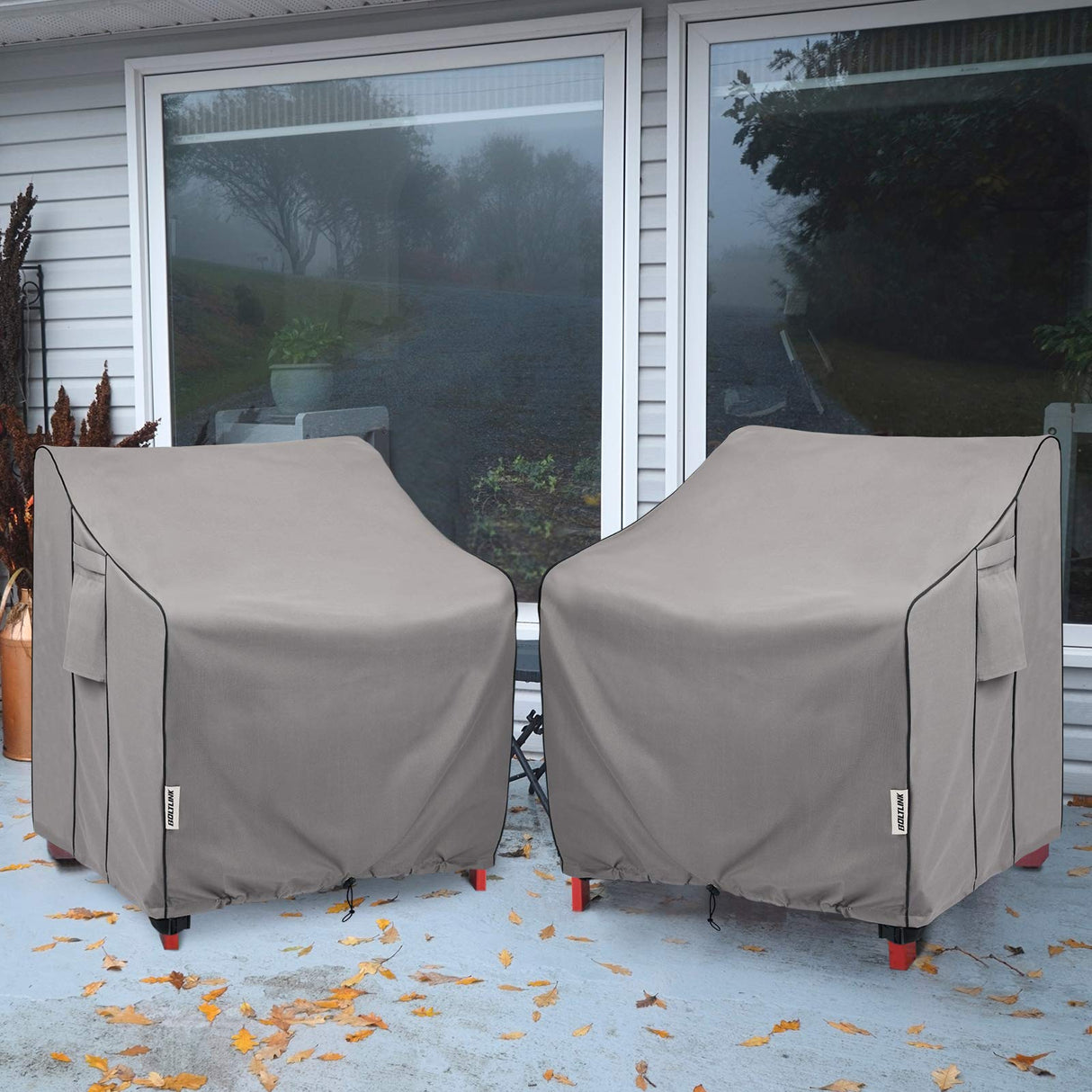 BOLTLINK Patio Chair Covers Waterproof, Heavy Duty Outdoor Furniture Covers Fits up to 36W x 37D x 36H inches -2 Pack BOLTLINK