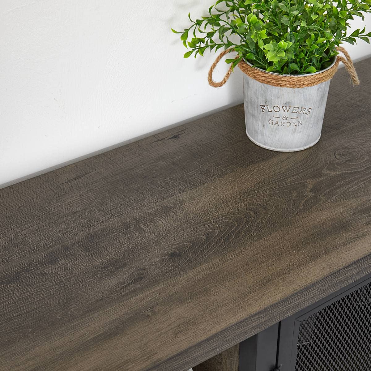 FATORRI Industrial Wine Bar Cabinet for Liquor and Glasses, Wood Coffee Bar with Wine Rack, Metal Sideboard and Buffet Cabinet (55 Inch, Walnut Brown) FATORRI