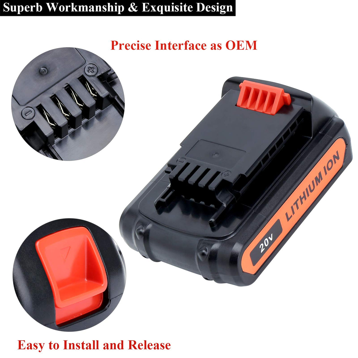 Lasica 2Pack 4.0Ah 20V MAX LBXR20 Compatible with Black and Decker Weed Eater 20V Battery LB2X4020 LBXR2020-OPE LBXR20-OPE2 LBXR20B-2 LB2X3020-OPE LBXR20BT 20 Volt Max Outdoor Cordless Power Tools Lasica