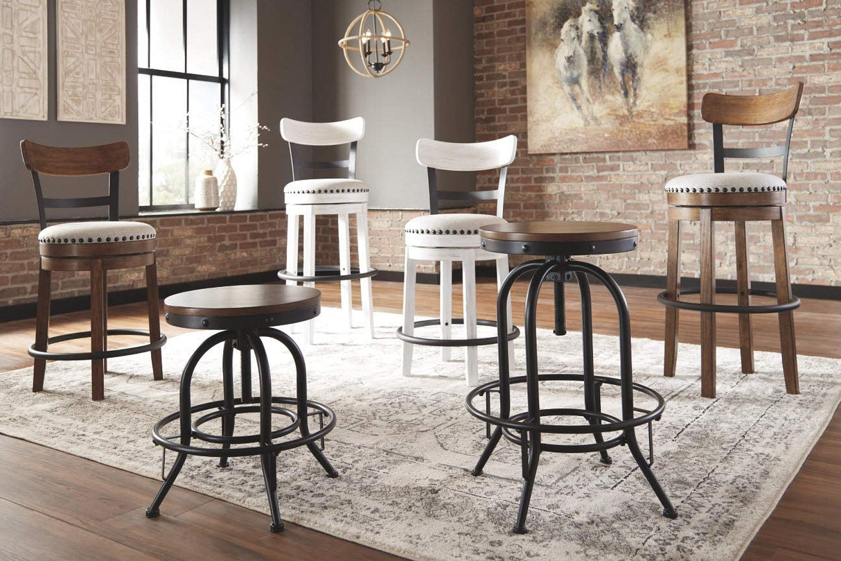 Signature Design by Ashley Valebeck Rustic Farmhouse 24.5” Counter Height Swivel Bar Stool, Brown Signature Design by Ashley