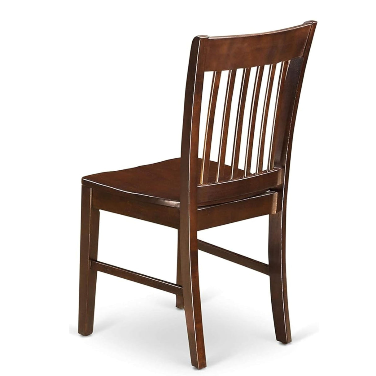 East West Furniture Norfolk Dining Room Slat Back Solid Wood Seat Chairs, Set of 2, Mahogany East West Furniture