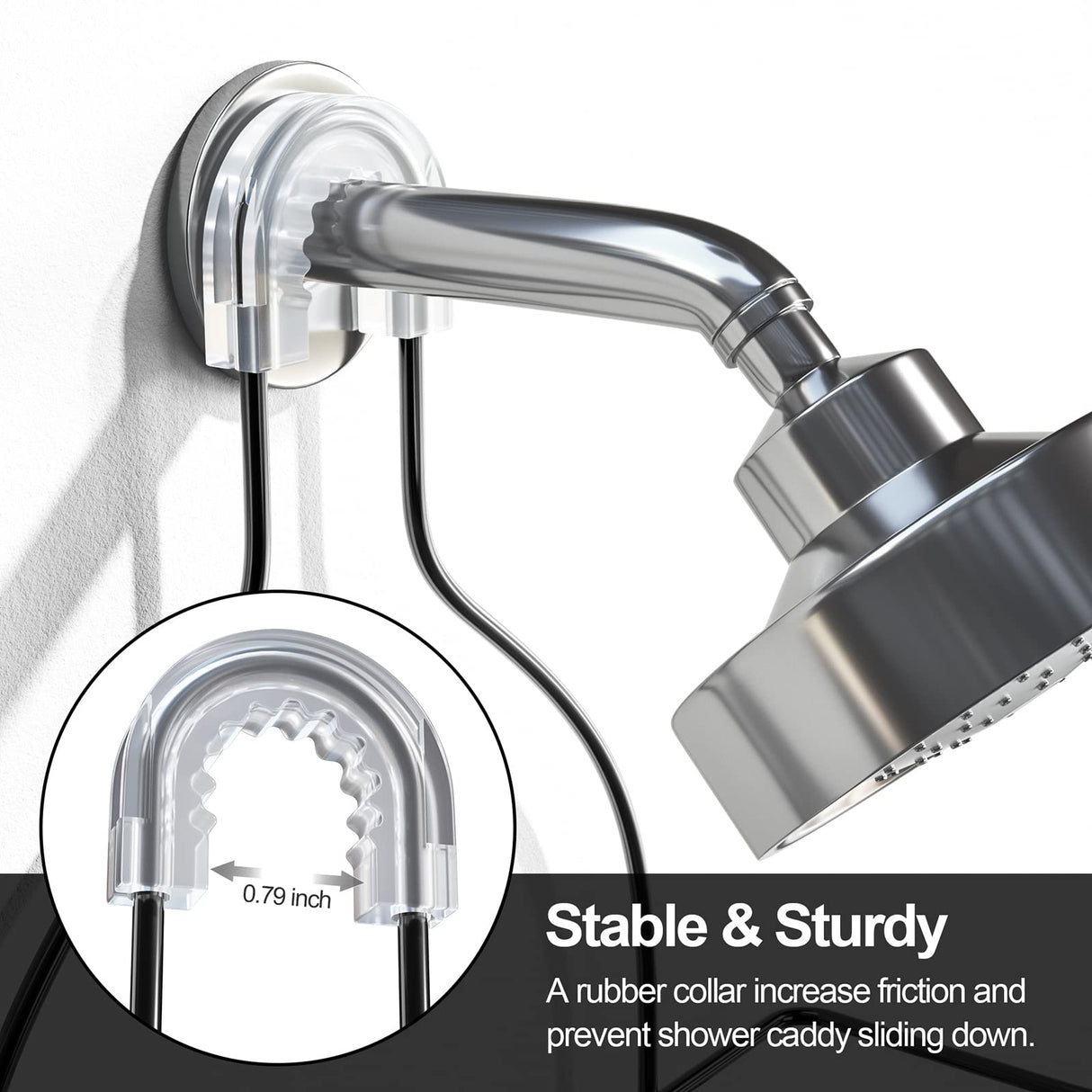 SRIWATANA Shower Caddy Hanging Over Head, Bathroom Shower Organizer Shower Rack Holder with Hooks for Razors - Black SRIWATANA