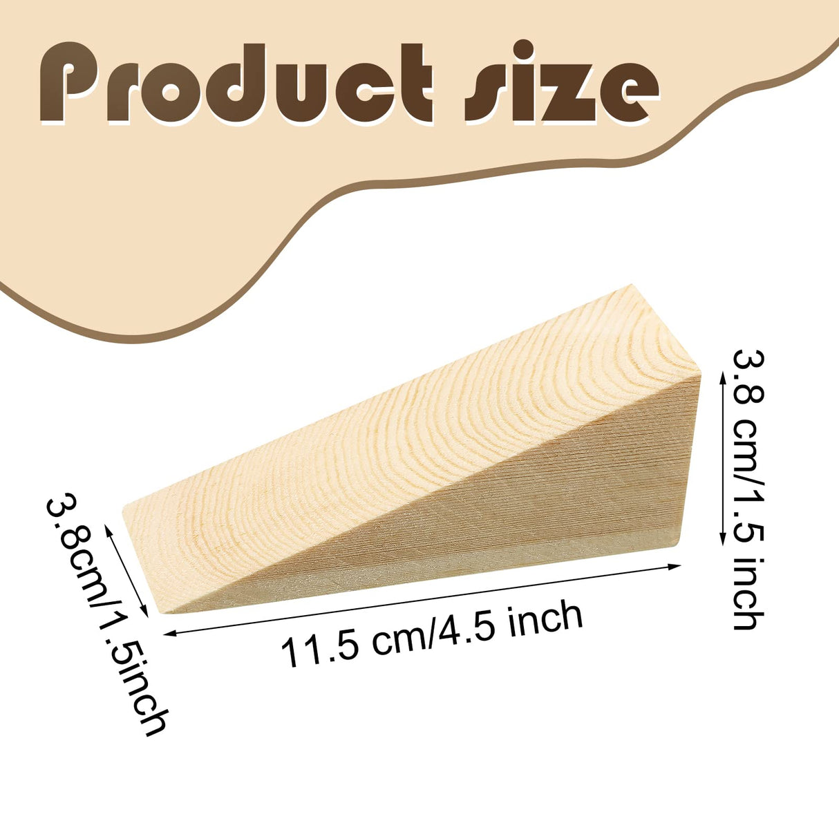 6 Pcs Wooden Door Stopper Wedge Non Slip Firefighter Wood Door Stopper Wedge for Most Surfaces Solid Block Amyhill