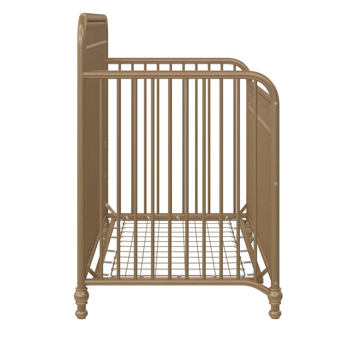 Little Seeds Ivy 3-in-1 Convertible Metal Crib, JMPA Certified, Gold Little Seeds