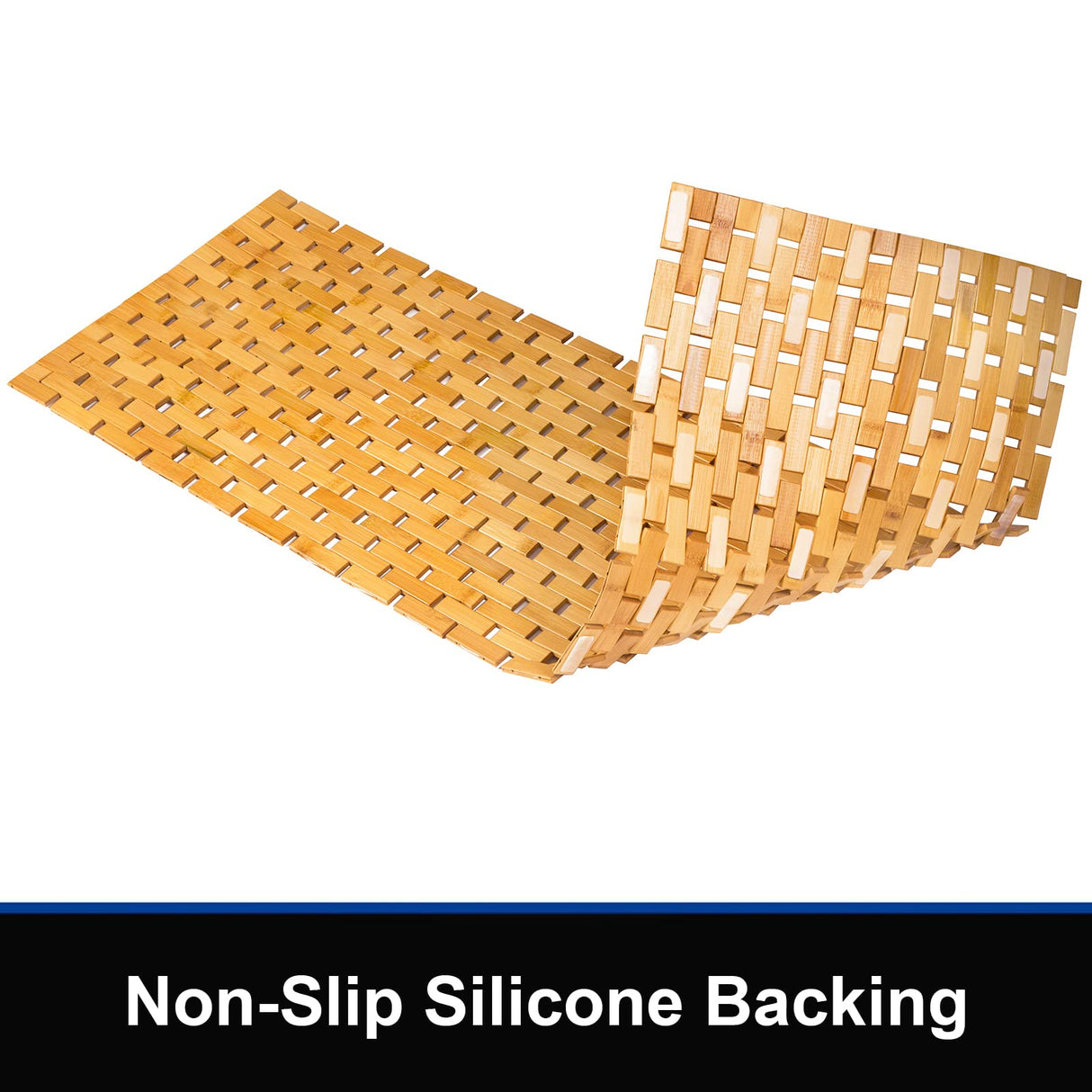 Fovlaurs Bambo Bath Mat Bathroom Runner Long Large Rugs Floor Wood Shower Bathtub Waterproof Non Slip Accessories 16x48 Inch Easy to Clean, Natural, 1 pc Fovlaurs