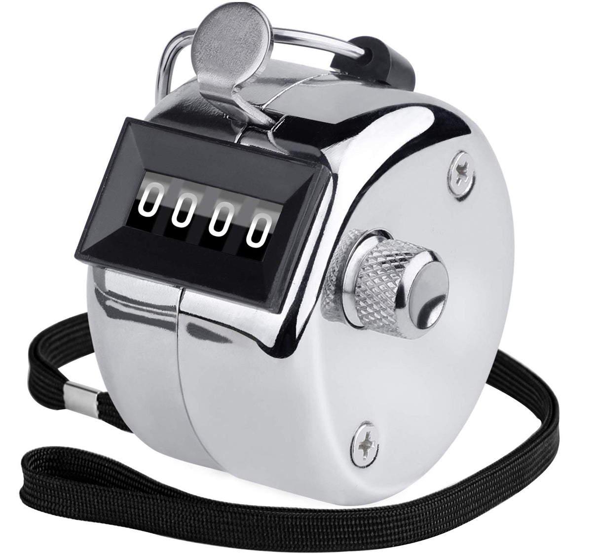 KTRIO Metal Handheld Tally Counter, 4-Digit Number Clicker Counter, Hand Mechanical Pitch Counters for Coaching, Knitting, People, Lap, Fishing, Golf and Row, 1 Pack KTRIO