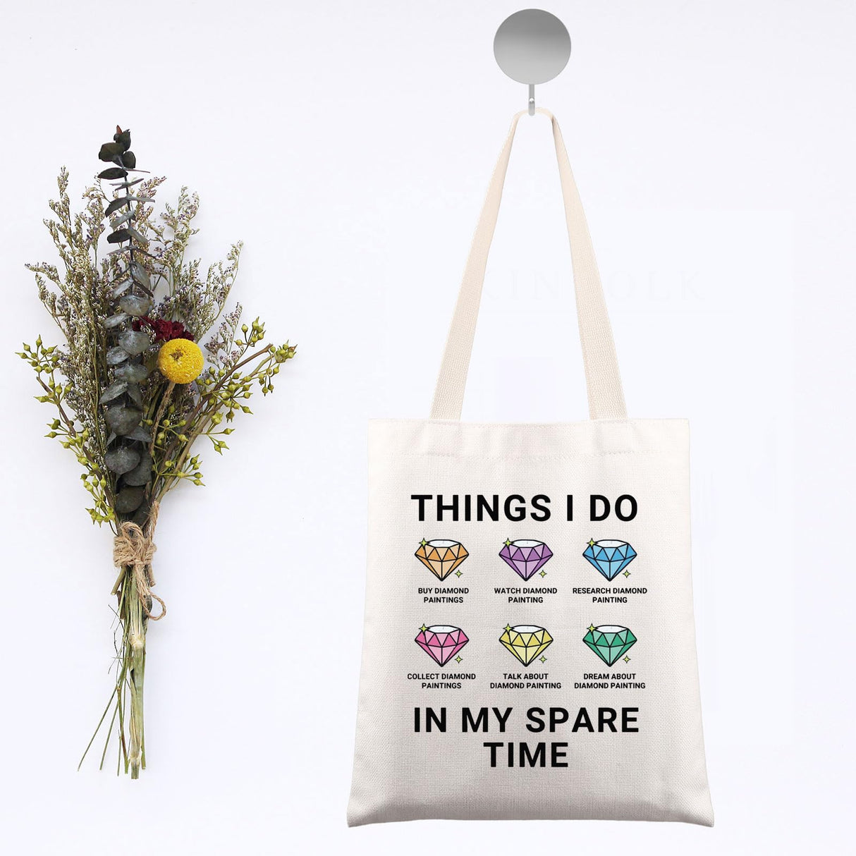 G2TUP Diamond Painting Tote Bag Diamond Art Gift Things i Do In My Spare Time Diamond Art Painting Shoulder Bag (Things i Do Diamond) G2TUP