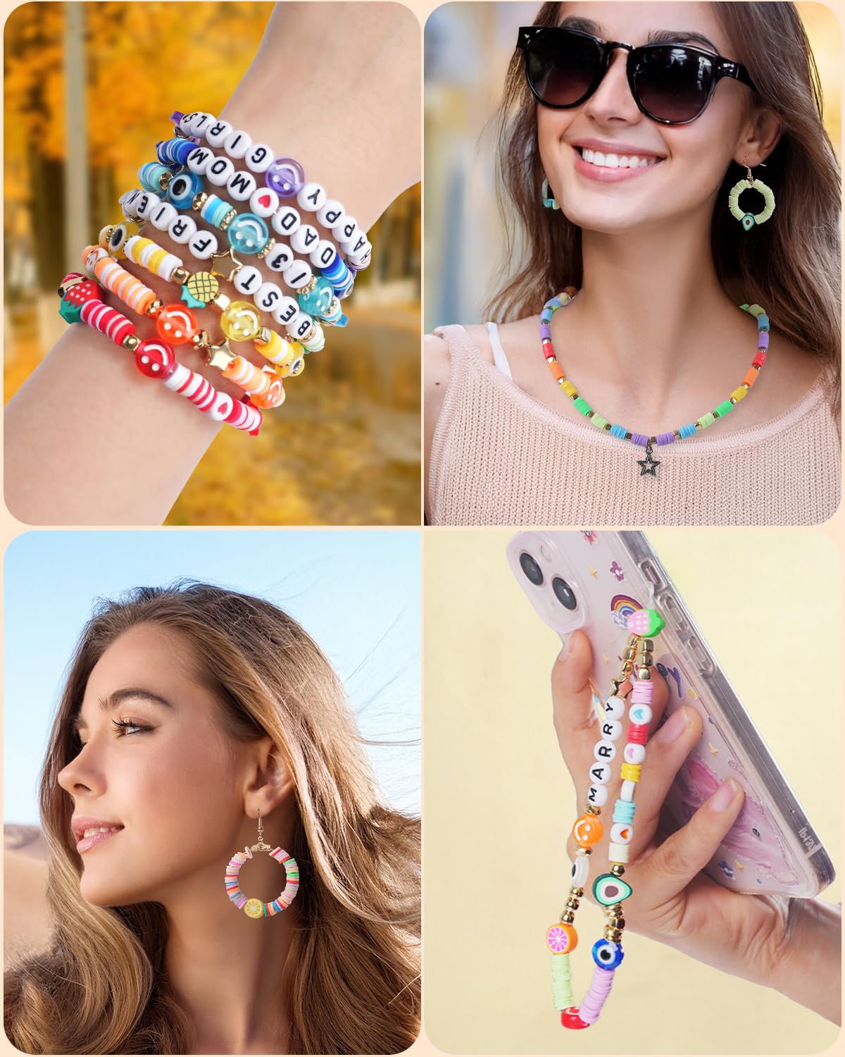 BestNow Clay Beads Bracelet Making Kit 5000 Pcs Friendship Bracelet Kits Flat Beads for Jewelry Making Polymer Heishi Beads Set for Bracelet Necklace DIY Crafts Gift for Girls Ages 6-12 BestNow