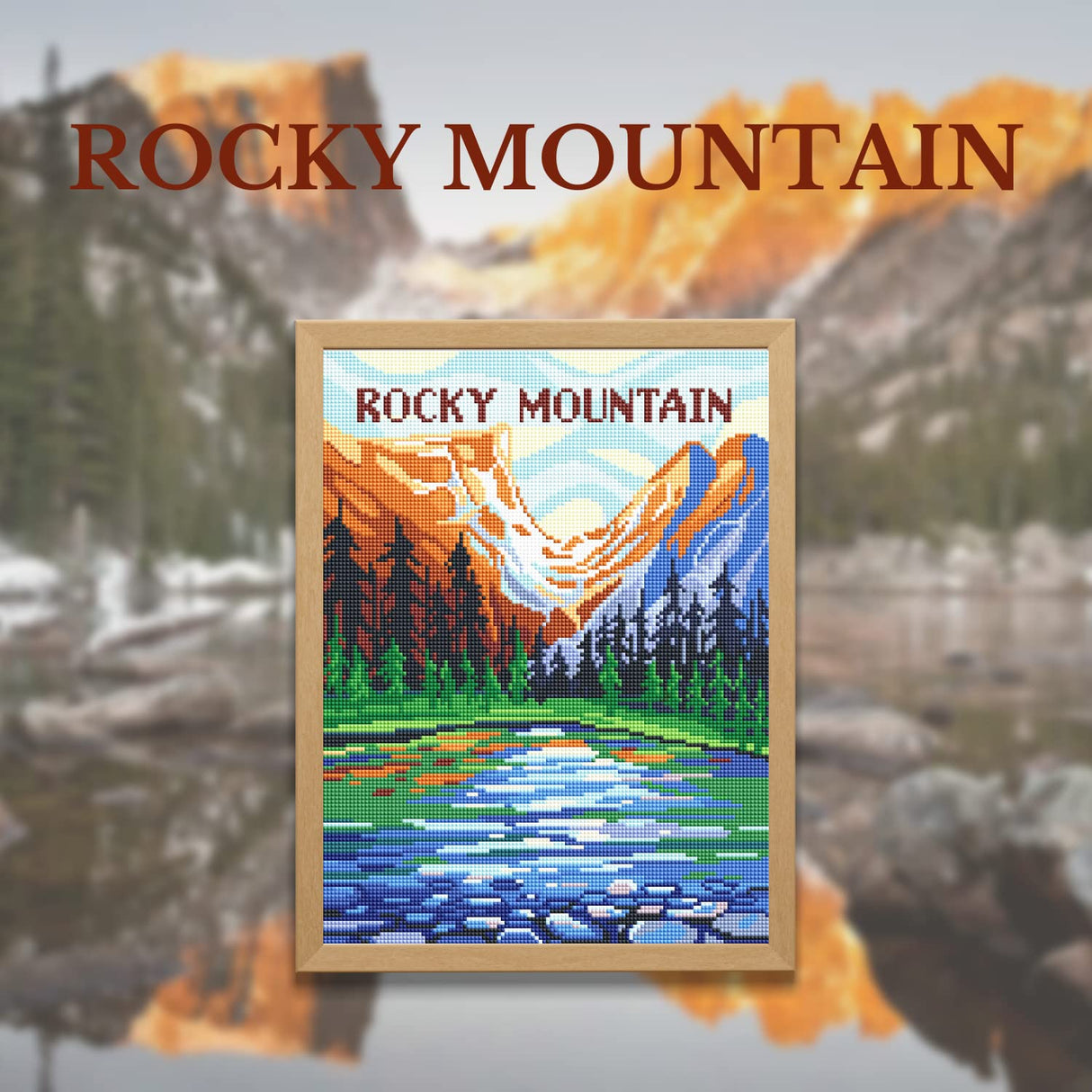 Neopalette Diamond Painting Kits for Adults, Art and Craft, Full Drill Diamond Painting Abstract, DIY 5D Diamond Art Craft, Square Diamond (National Park 1) Neopalette