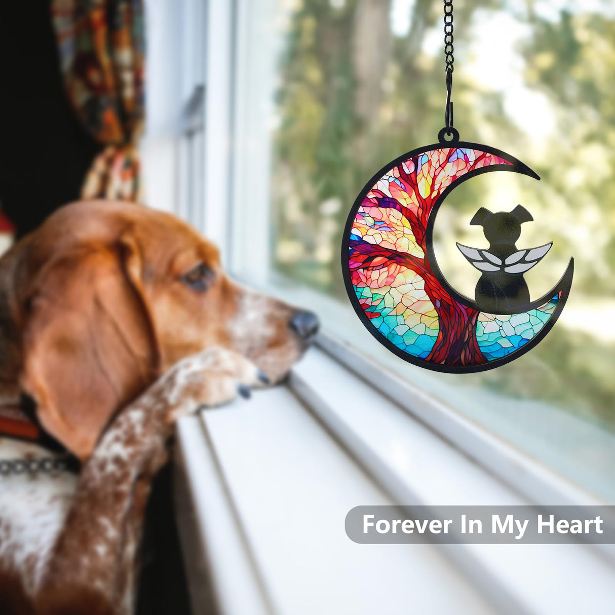 CCiaga DIY Dog Angel Memorial Suncatcher with Sympathy Card,Memorial Gifts for Loss of Dog Sympathy Gift,Pet Memorial Gifts for Dogs(3-Life Tree) CCiaga