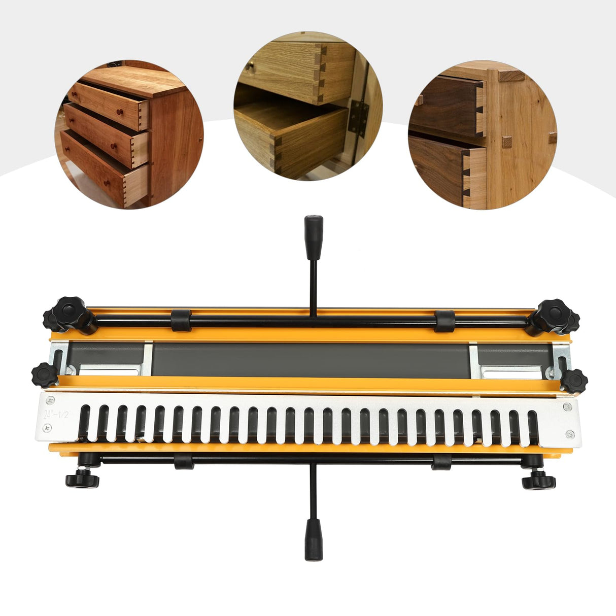 AGULIUM Woodworking Dovetail Jig Mini Template Kit for Precise Alignment Manual Dovetail Jig Machine with Dovetail Milling Cutter 24inch Opening Width AGULIUM