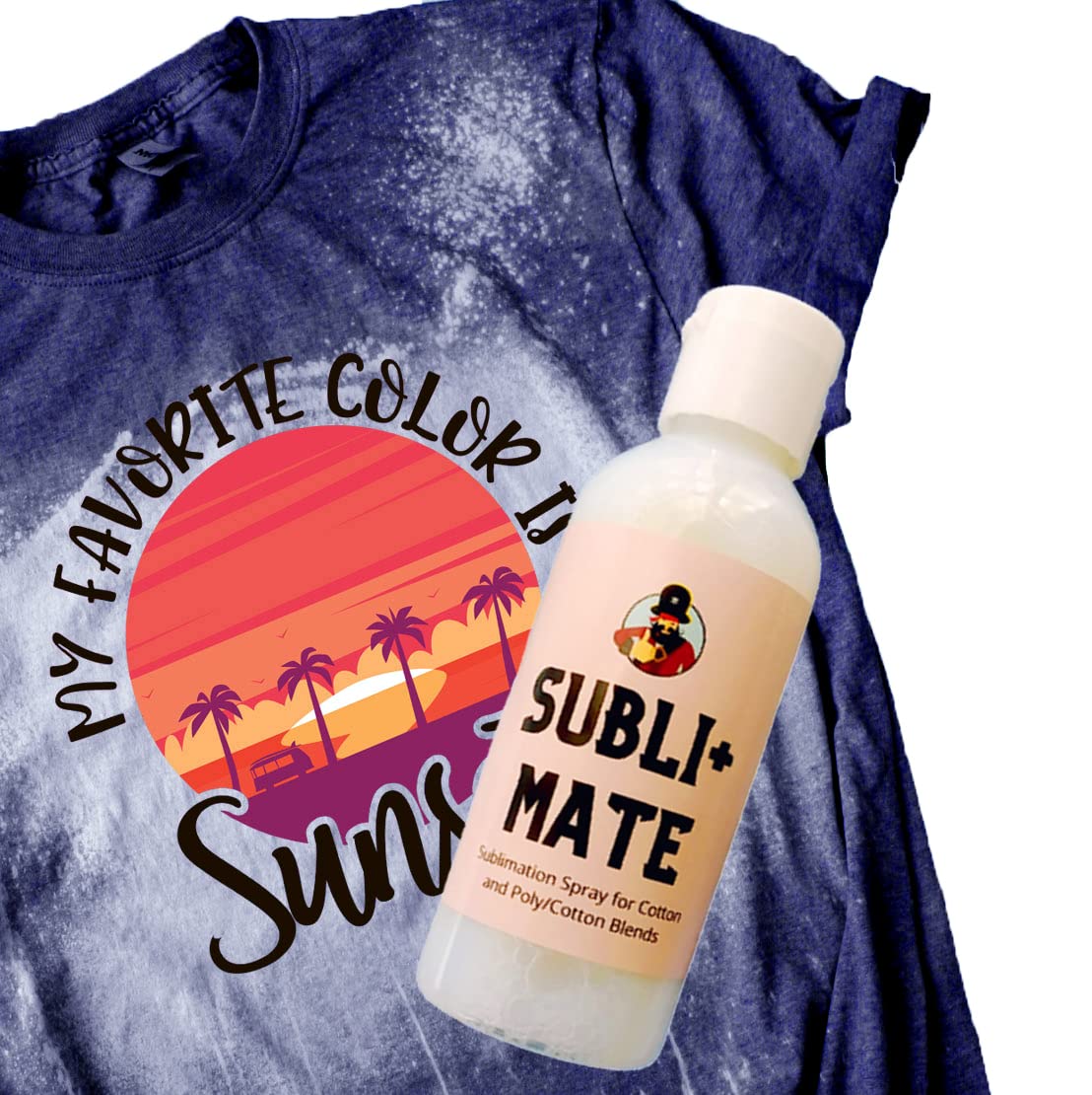 Subli+ Mate Sublimation Spray for Cotton and Polyester-3 oz Concentrate makes 16oz- Brighter and More Vibrant Colors. Polycrylic-Free.Made in USA Subli+ Mate