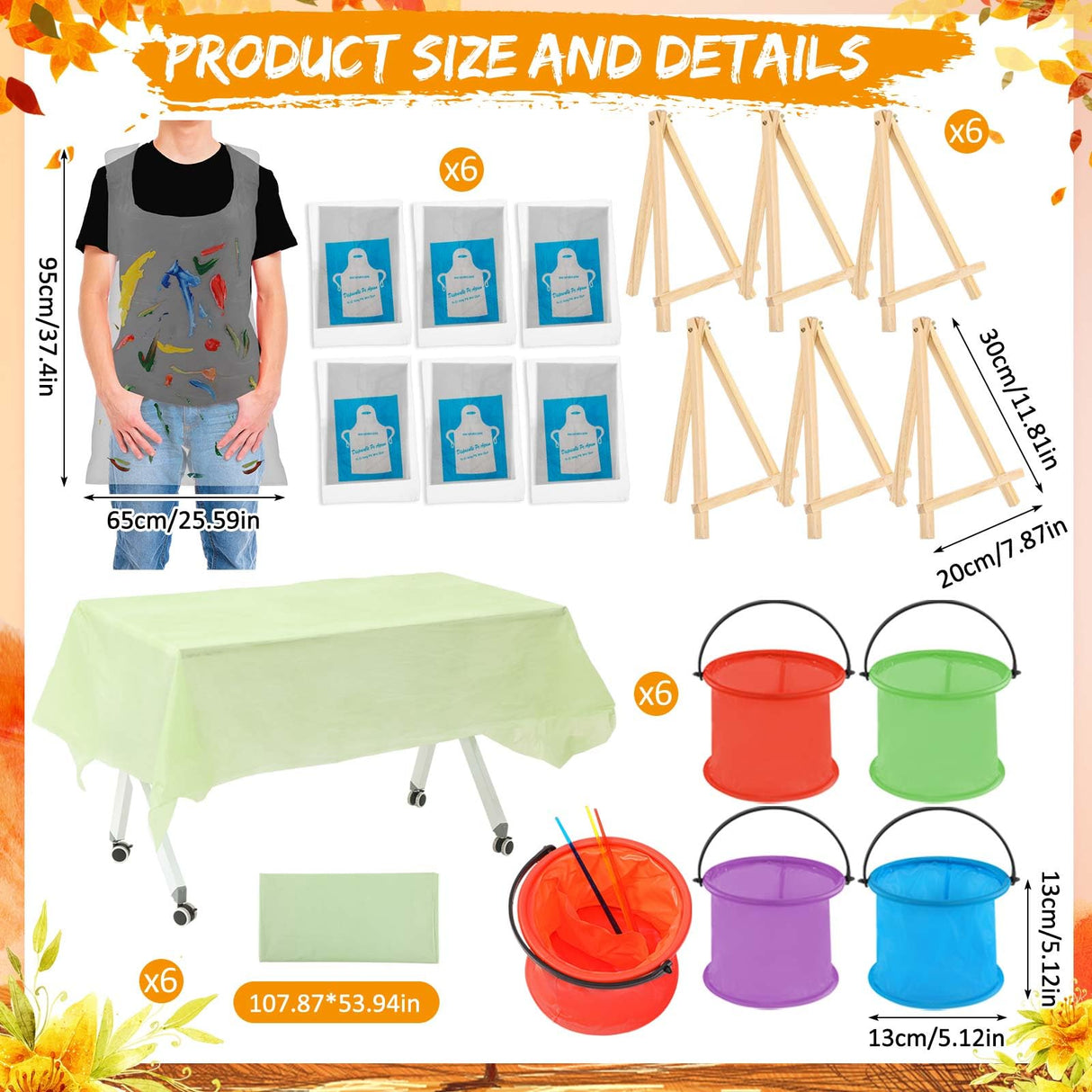 Gersoniel 6 Sets Fall Paint by Numbers Kit for Adults, 16x12 Inch Fall Forest Autumn Landscape Paint by Number DIY Framed Canvas for Home Wall Thanksgiving Decor Gersoniel