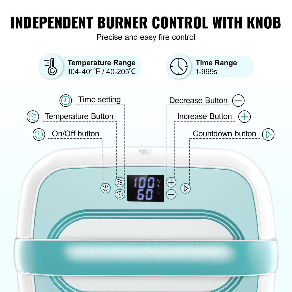 VEVOR Heat Press Machine - 12" x 10" Portable Heat Press - Heat Transfer Machine with Precise Temp Control and Auto-Off Dual-Tube Even Heating - Sublimation Machine for T-Shirts/Bags(Green+White) VEVOR