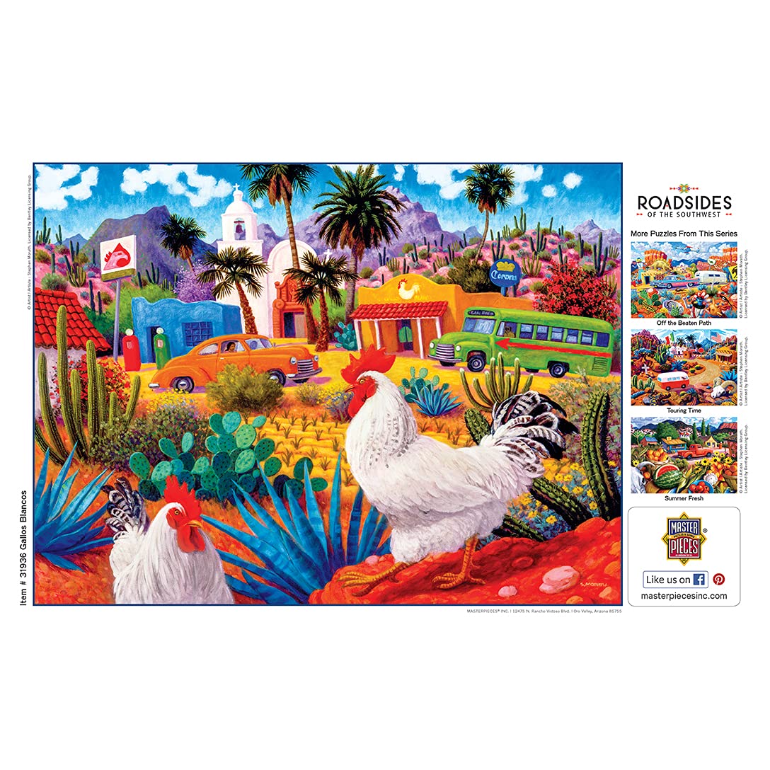 MasterPieces 550 Piece Jigsaw Puzzle for Adults and Family - Gallos Blancos - 18"x24" Masterpieces