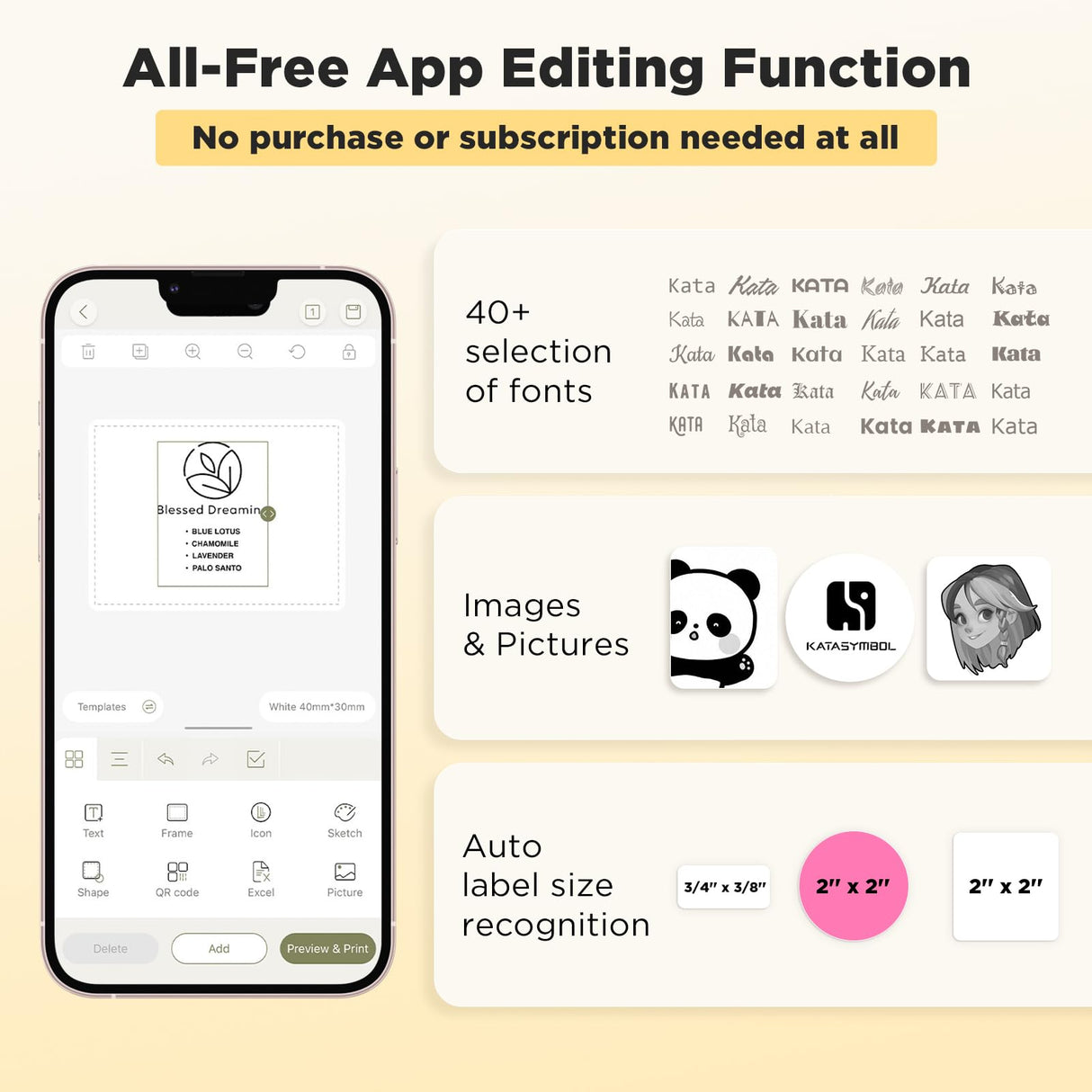 SUPVAN T50M Pro Bluetooth Label Maker Machine with Tape, Wide Waterproof Label, Versatile App with 40 Fonts and 450+ Icons, Inkless Labeler for Home, Kitchen, School, Office Organization, Black SUPVAN