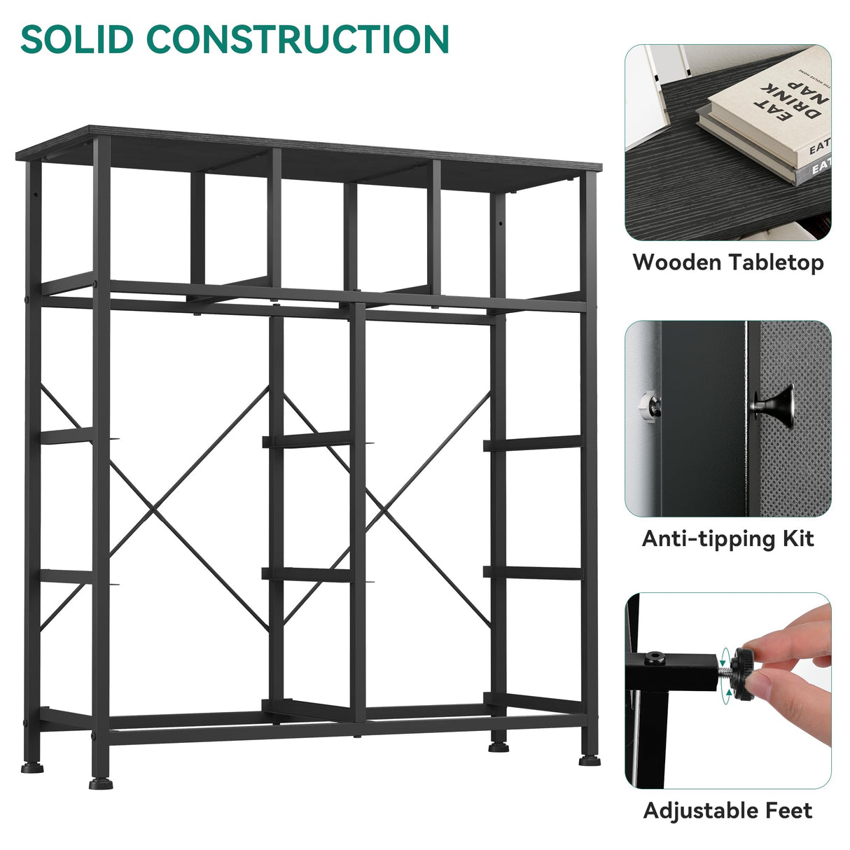 YITAHOME Dresser with 9 Drawers - Fabric Storage Tower, Organizer Unit for Living Room, Hallway - Sturdy Steel Frame, Wooden Top & Easy Pull Fabric Bins YITAHOME