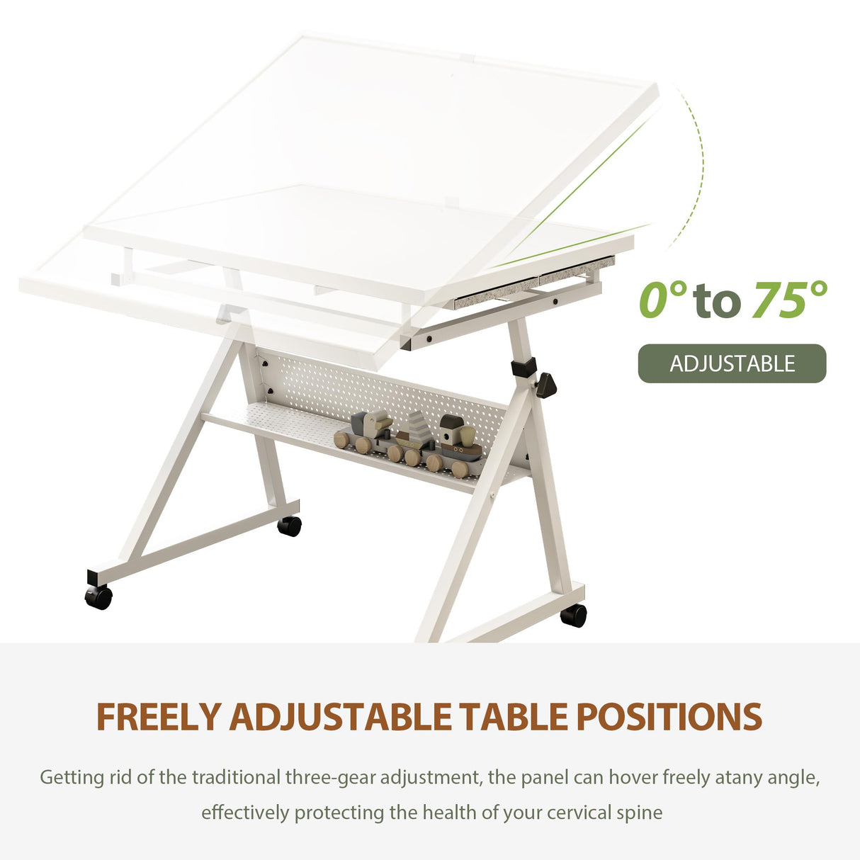 Qiaoxuan Jigsaw Puzzle Table with Legs, 1500 Piece Puzzle Board for Adults with 4 Drawers & Cover, 35"x26" Adjustable Portable Puzzles Table on Wheels Birthday Gift for mom Qiaoxuan