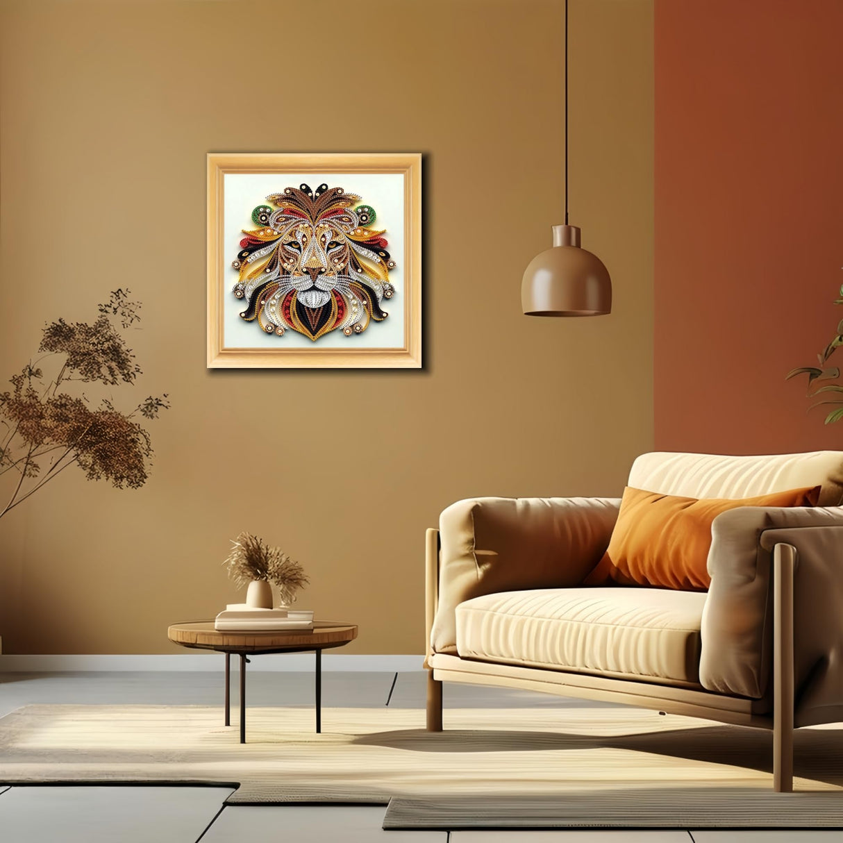 5D Diamond Art Kits for Adults,Lion Special Shape Diamond Painting Kits for Beginners, Animal DIY Crystal Diamond Dots Gem Art Craft for Home Decor 11.8x11.8 Inch Acelii