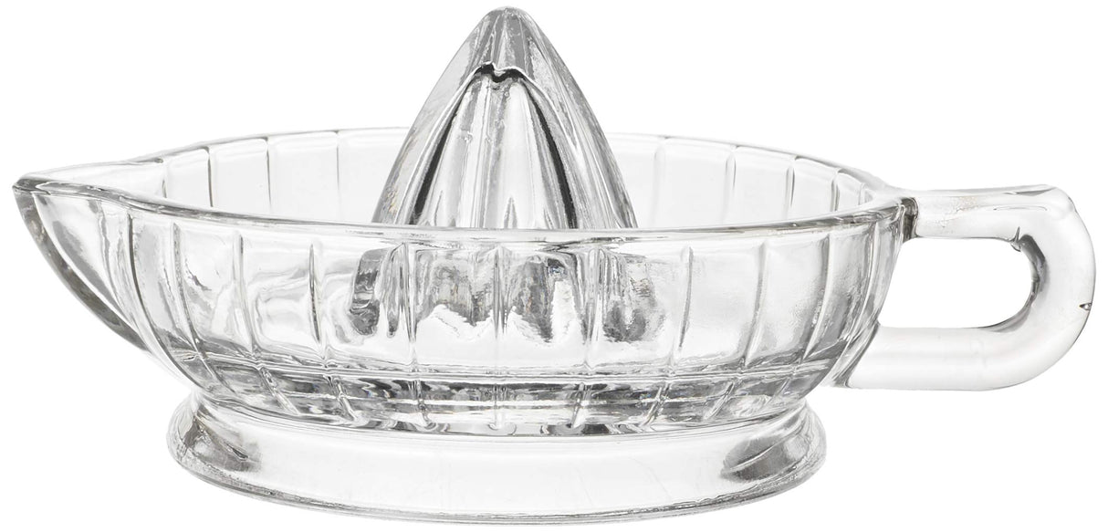 HIC Citrus Juicer Reamer with Handle and Pour Spout, Heavyweight Glass, Clear HIC Kitchen