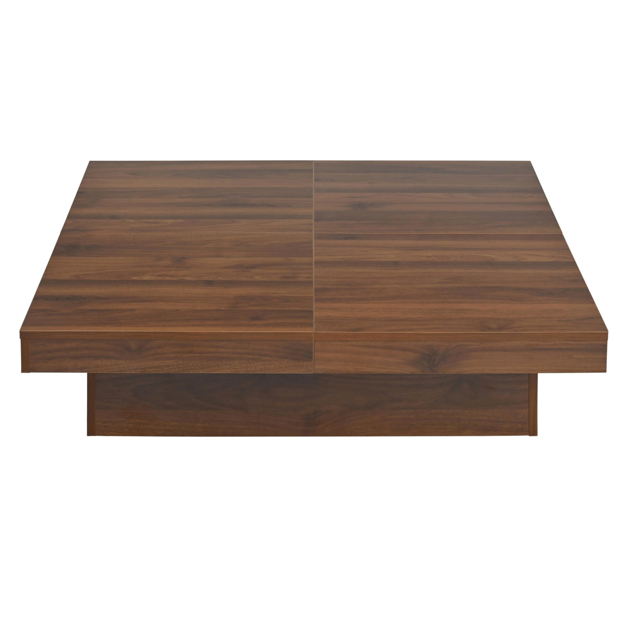 Merax 39.4'' Square Coffee Table, Sliding Top with Ample Storage, Walnut Grain Veneer Finish Modern Center Tables for Living Room Apartment, Walnut Merax