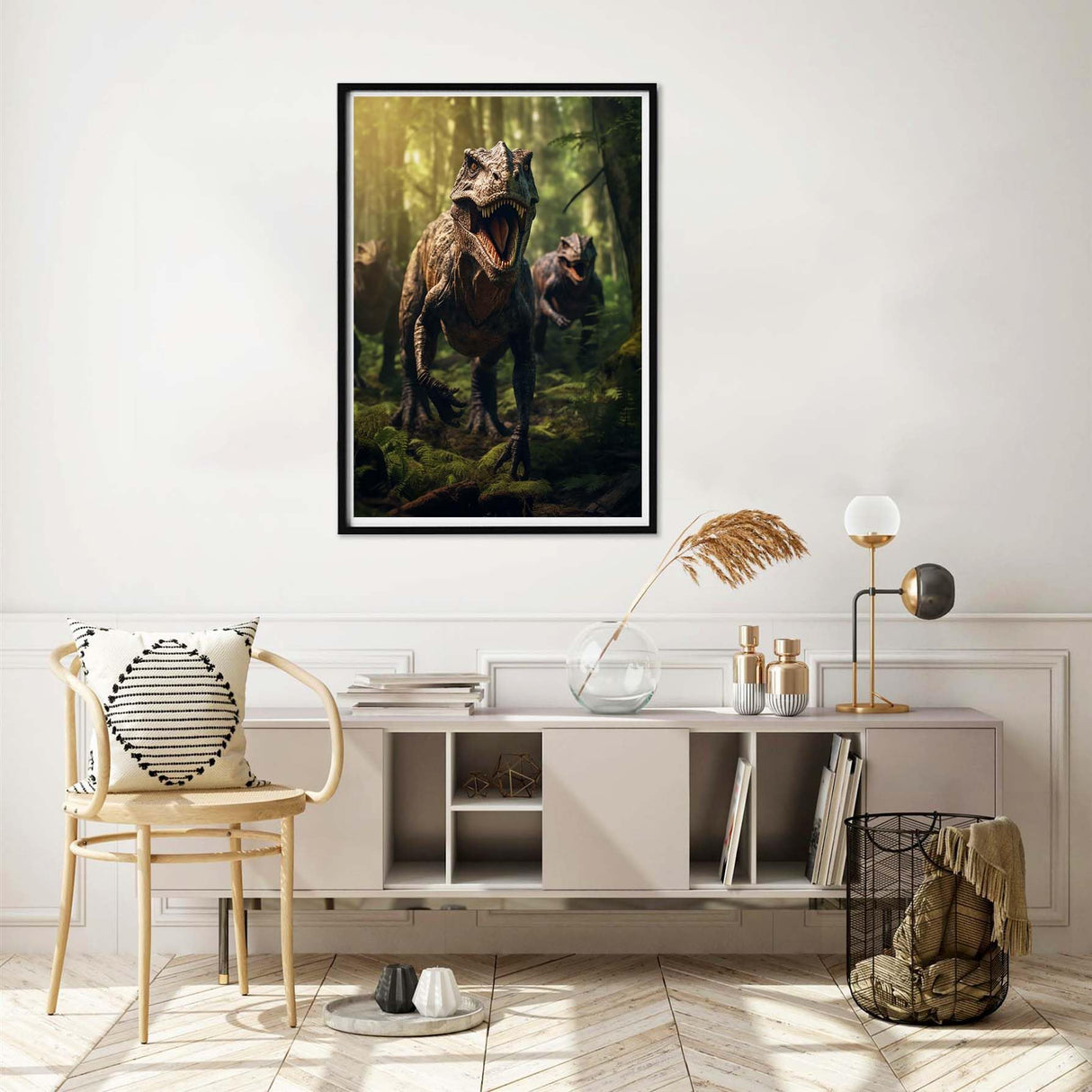 Yomiie 5D Diamond Art Painting Kits Dinosaur, Paint with Diamonds Art Forest Animals DIY Full Round Drill Kits, Embroidery Picture Rhinestone Diamond Crystal Craft Canvas Home Wall Decor 12x16 inch Yomiie