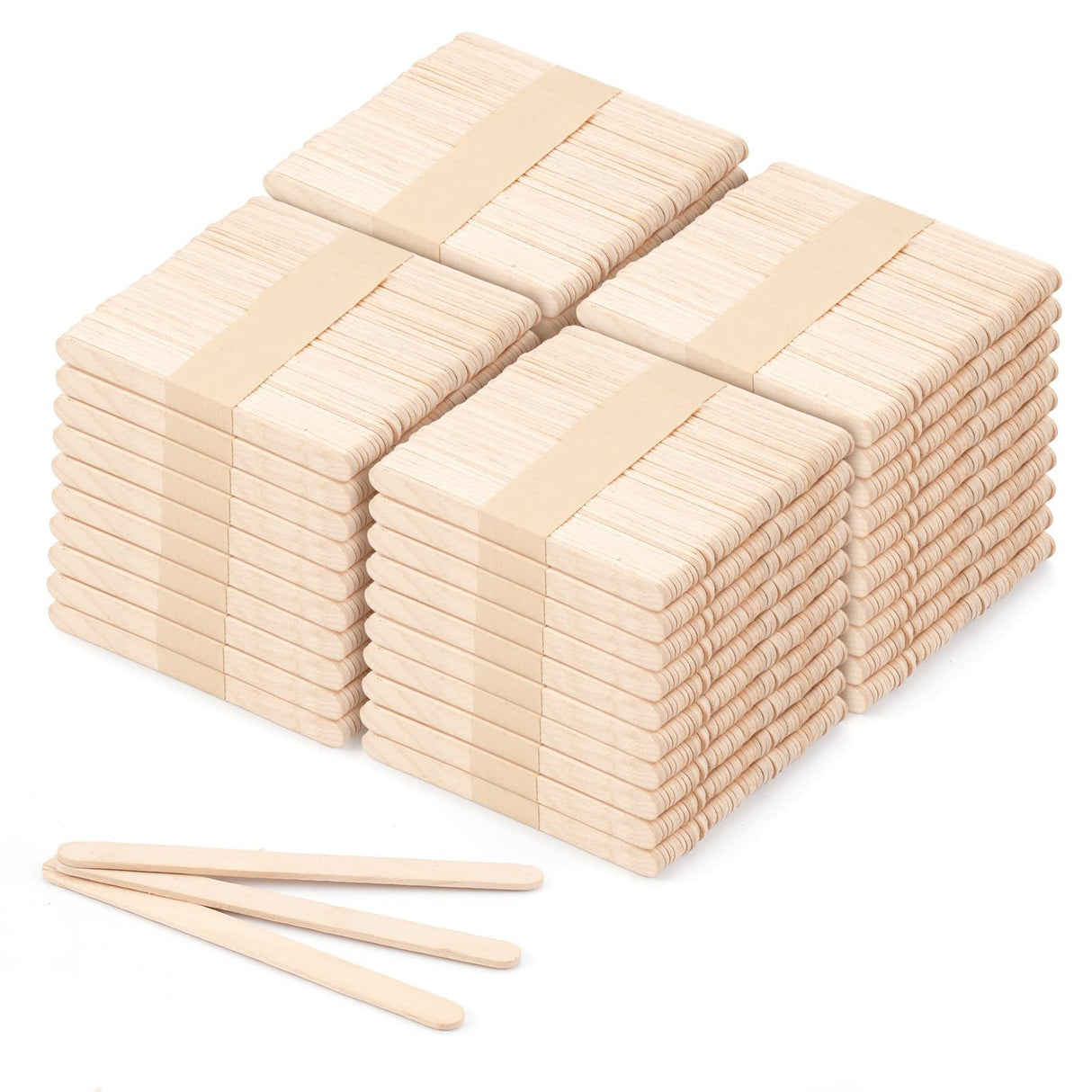 VEIDIA 2000 Pcs 4.5" Wooden Craft Sticks, Ice Cream Sticks,Natural Wood Popsicle Stick for Waxing, DIY Wood Crafts, Hair Removal and Waxing Supplies, Paint Stirrer, Art Projects and Ice Pop Sticks VEIDIA