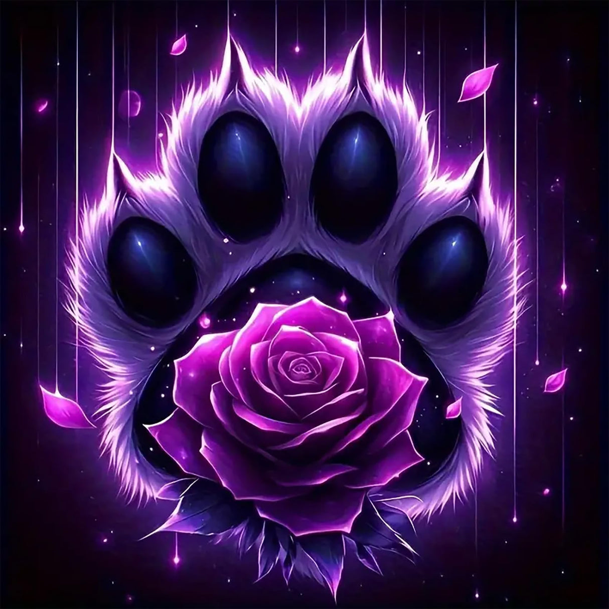 BYGFHLYW 5D Diamond Painting Kits for Adults, Purple Rose Diamond Art Kits for Adults Beginner, DIY Full Drill Diamond Dots Gem Painting Home Wall Decor 11.8x11.8inch BYGFHLYW