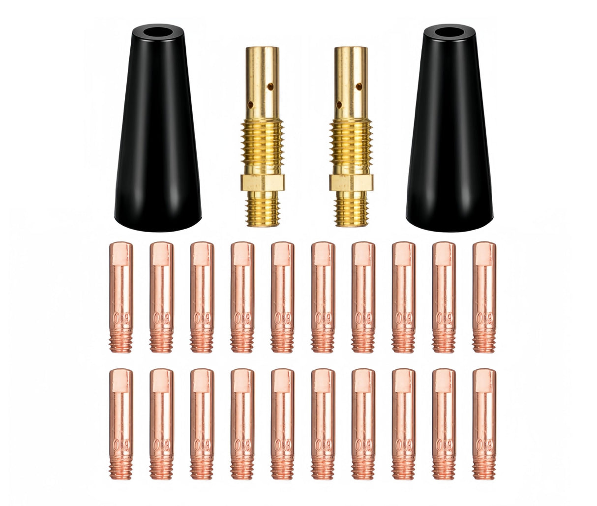 24PCS Flux Core Gasless Nozzle Welding Kit Flux Core Gasless Nozzle Contact Tips Replacement MIG Welder Accessories,Compatible with Lincoln,Eastwood and more (.030" & .035") TimelyDu