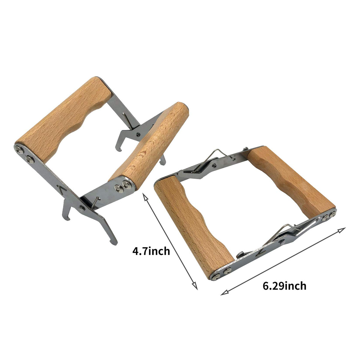 XCSY Stainless Steel Frame Gripper -, 2PCS, Beehive Frame Gripper, Beehive Frame Lifting Tools, Beekeeping Tools, Beehive Frame Holder with Wooden Handle for Beekeeping XCSY
