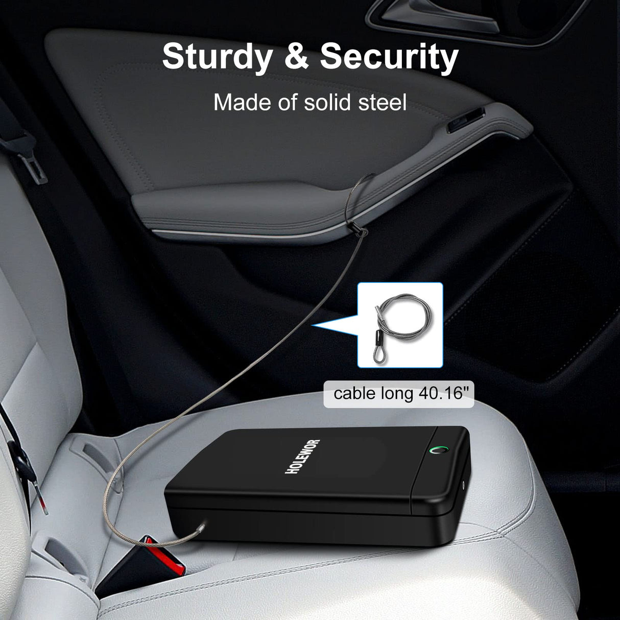 HOLEWOR Gun Safe, Small Gun Safes for Pistols Biometric Fingerprint Quick Access Pistol Safe Portable Handgun Safe for Travel, Car, Home HOLEWOR