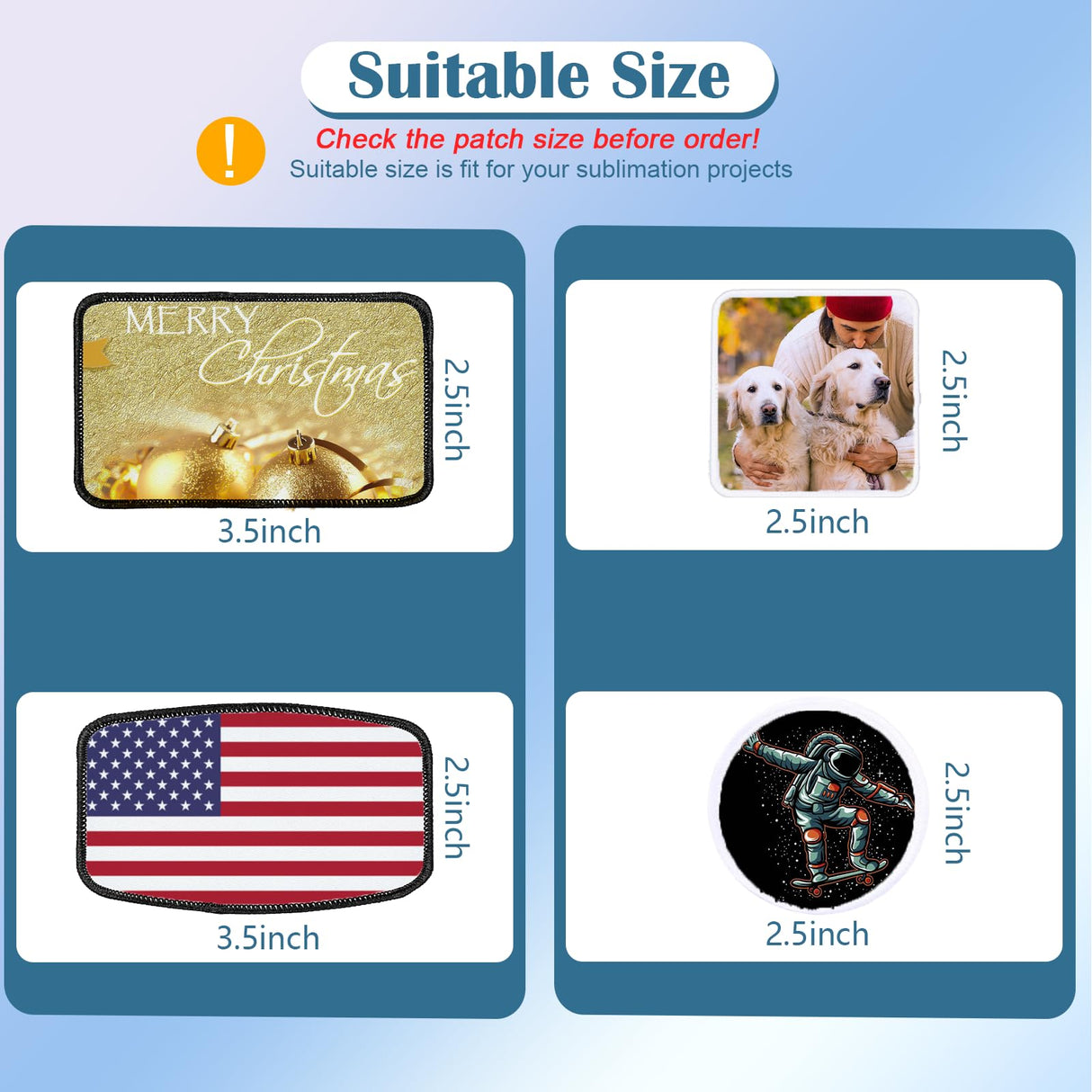 iFForce Sublimation Patches - Iron-on Blank Patches 4 Shapes for DIY Hats Jeans - Self Adhesive Stick to Cosmetic Bags Mobilephone Computer (20pcs Black&White Border) iFForce