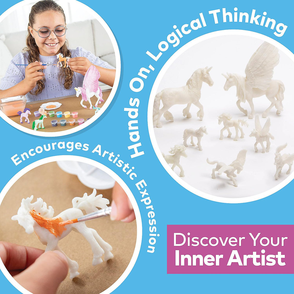 Fun Express DIY Unicorn Scultpure Painting Kit, All in One Kids Craft Kit, Birthday and Everday Gifts, Great for Creative Acitivity for Home and School Fun Express