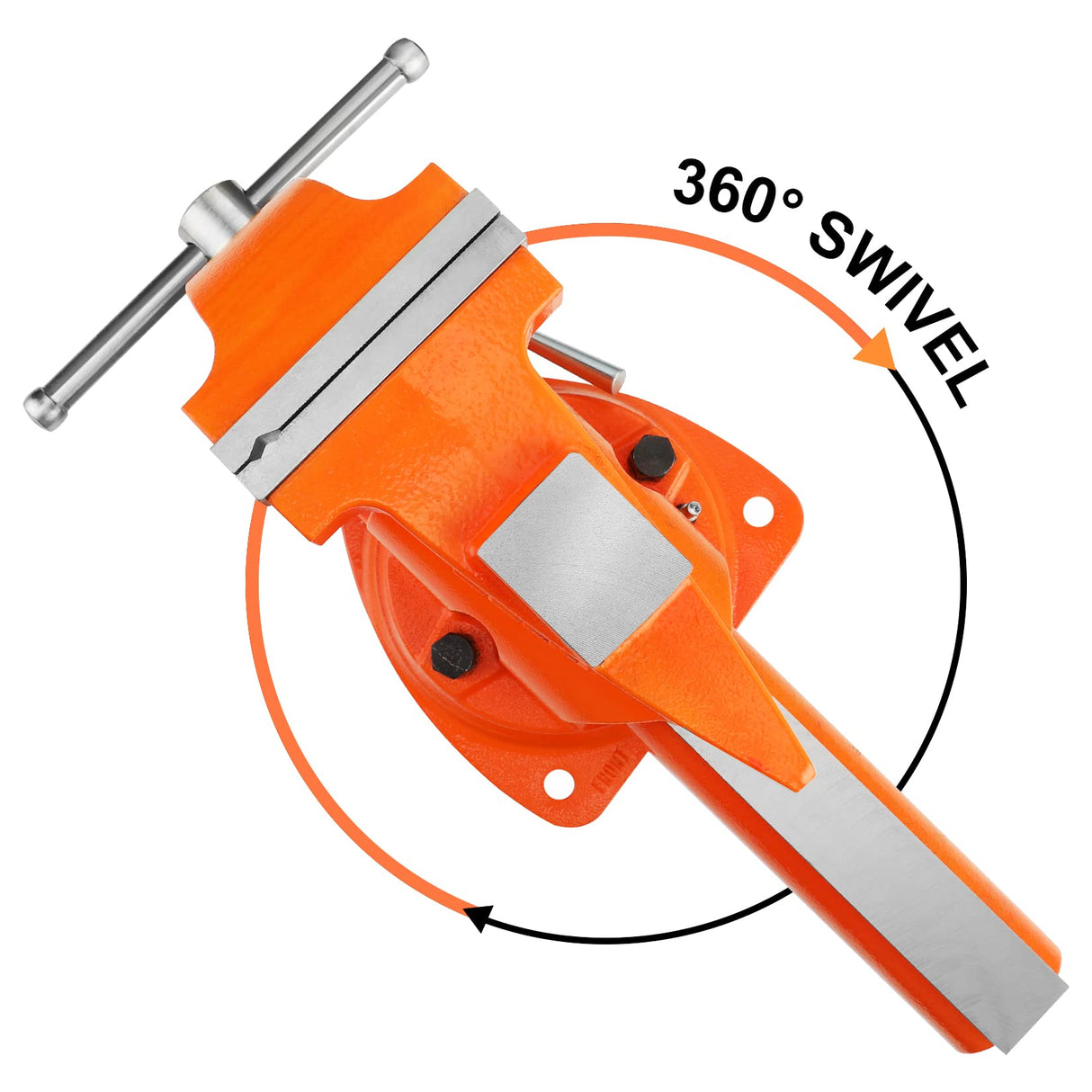 PONY Heavy Duty Bench Vise, 5-inch Jaw Width 7-inch Jaw Opening, 360-Degree Swivel Base with Anvil, Utility Combination Pipe Home Vise for Woodworking, One-Pair Vise Jaw Pad Included PONY