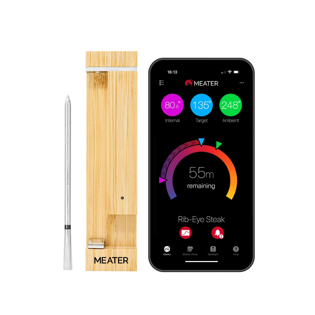 MEATER Pro: Smart Bluetooth Wireless Meat Thermometer Digital | 1000°F Heat Resistance | Long Range | Certified Accuracy | BBQ, Oven, Grill, Smoker, Air Fryer, Deep Fryer | 50+ Recipes in App MEATER