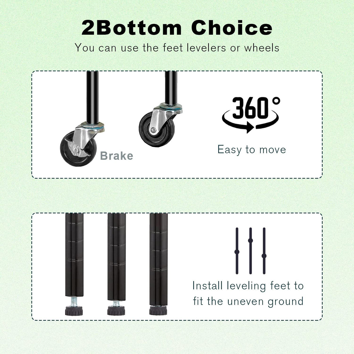 Storage shelves, 6-Tier Wire Shelving Unit NSF Certified Storage Rack 18"D x 48"W x 78"H 6000Lbs Capacity Adjustable Layer Heavy Duty Metal Rack Steel with Casters for Kitchen Garage Pantry Black Dopinmin