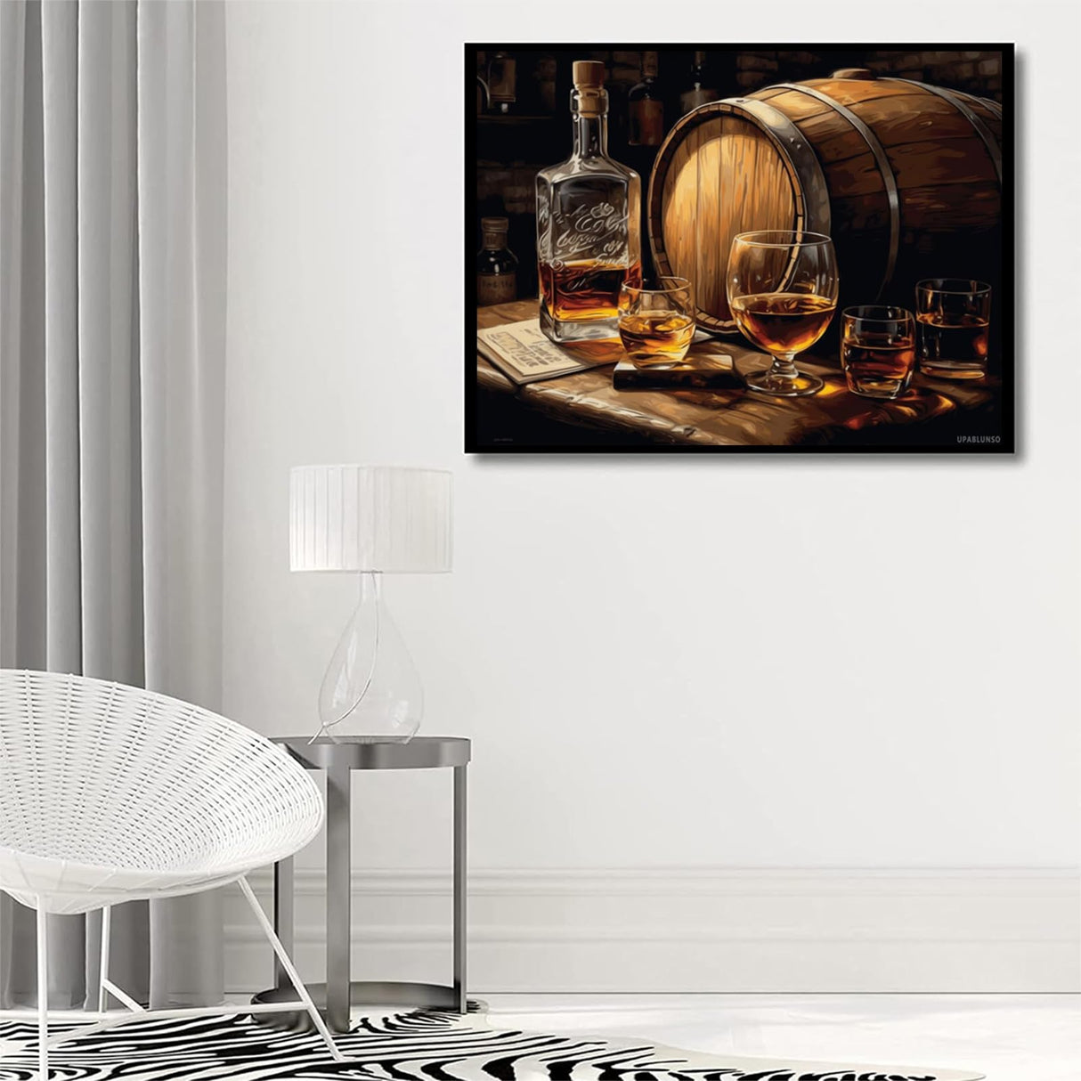 UPABLUNSO Diamond Art Painting Wine Ice Whiskey Paintings Kit for Adults Diamond Art Painting by Number Kits Gem Art Wall Home Decor 12x16 inch UPABLUNSO