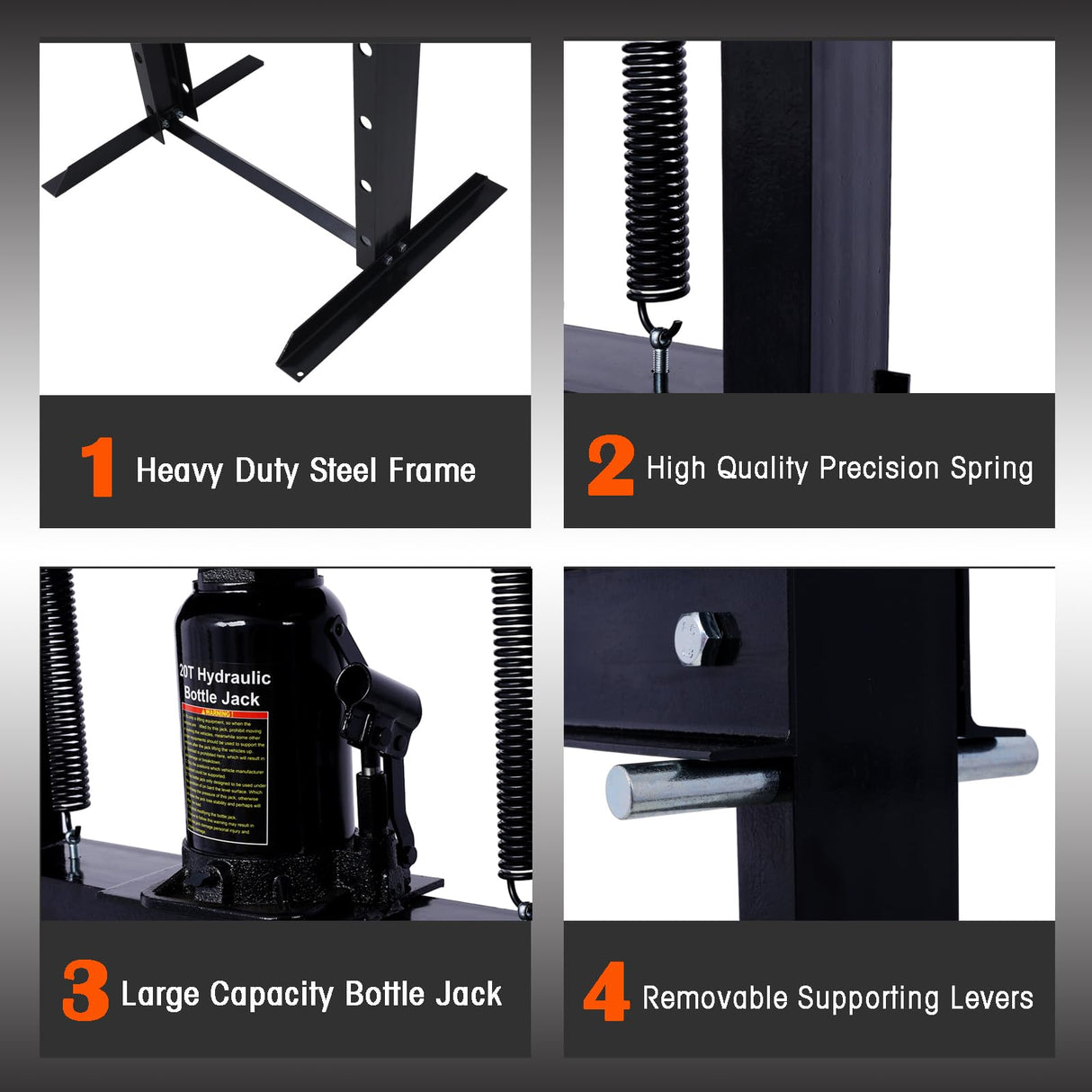 20 Ton Hydraulic Shop Press with Press Plates Adjustable Working Table H-Frame Garage Floor Press Including Bending Straightening Pressing Components Floor Stand Jack for Gears and Bearings Tzou