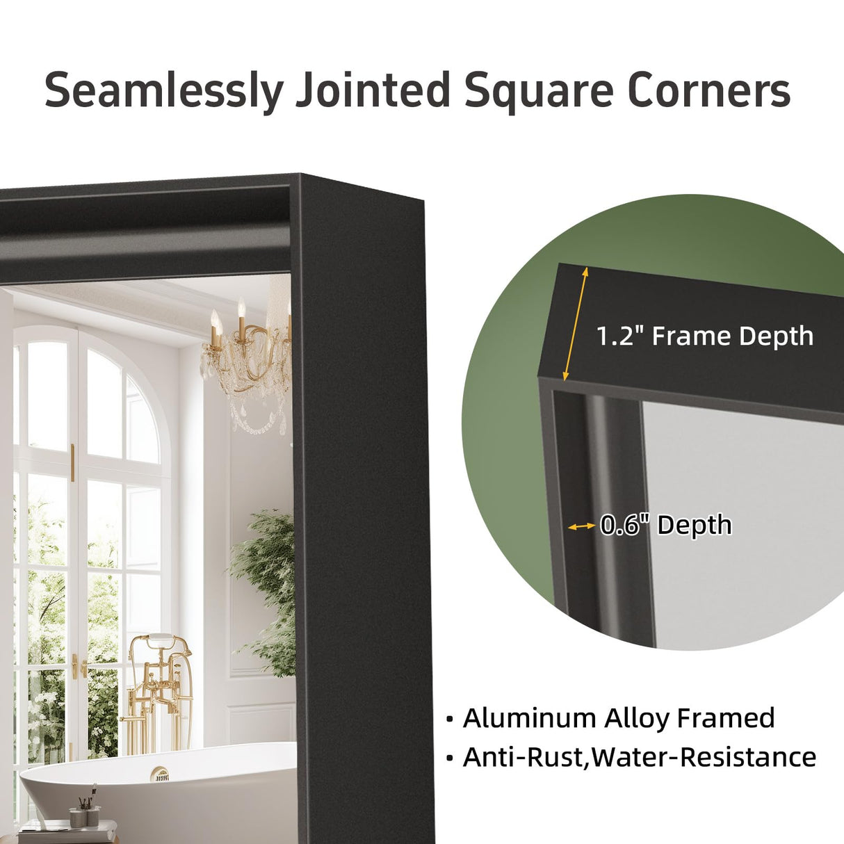 Dimelax Black Vanity Wall Mirror, 22x 30 Inch Rectangular Bathroom Mirrors for Over Sink, Aluminum Metal Framed Mirror, Tempered Glass, Anti-Rust, Wall Farmhouse Mirrors (Horizontal/Vertical) Dimelax