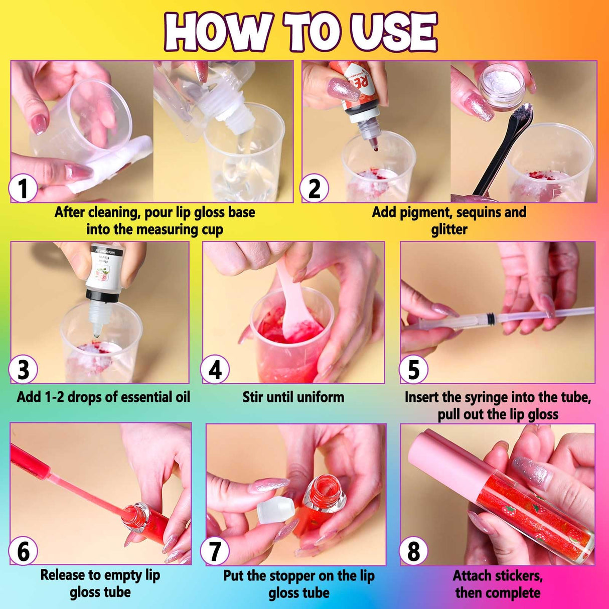 Jcoos Lip Gloss Making Kit, 73PCS Fun Make Your Own Lip Gloss Kit Kids, Beginner, Lipgloss Sets for Girls, DIY Lipstick Set, Moisturizing Lip Oil Base, Gifts for Tween Girls, Teens, Daughters, Women Jcoos