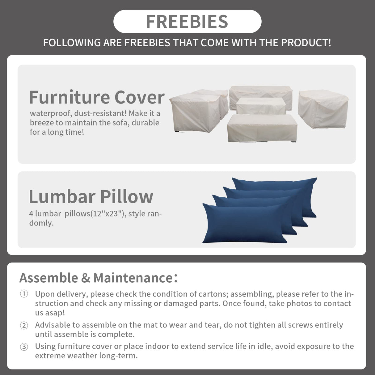 Patio Furniture Set 45-Inch Fire Pit 7-Piece Outdoor Furniture Sets Patio Couch Outdoor Chairs 60000 BTU Wicker Propane Fire Pit Table with No-Slip Cushions and Waterproof Covers, Navy Blue Rattaner