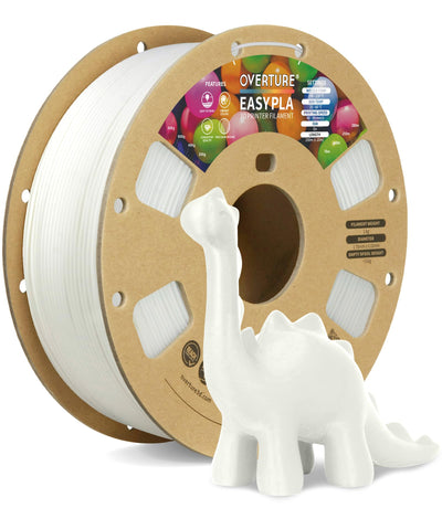 OVERTURE Easy PLA 1.75mm 3D Printer Filament, 1kg PLA Cardboard Spool (2.2lbs), Dimensional Accuracy +/- 0.02mm, Fit Most FDM Printer (Easy White)
