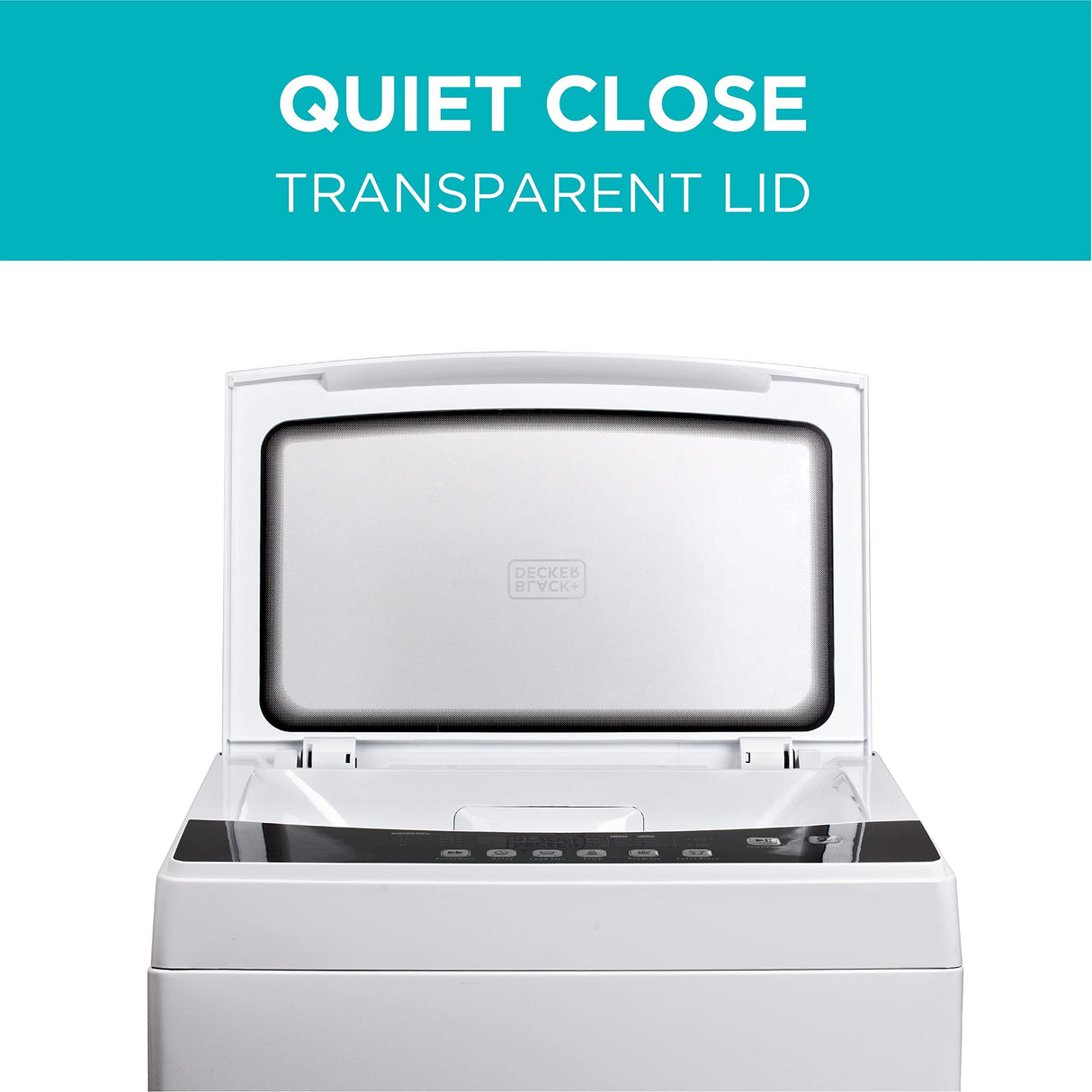 BLACK+DECKER 3.0 Cu. Ft. Portable Washer, 26.5 lb. Capacity Washing Machine, 6 Cycles, Quick Connect Sink Adapter and Drain Hose Included, Transparent Lid & LED Display, BPW30MW, White BLACK+DECKER