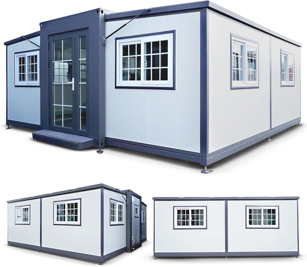 Customizable 20ft/40ft Folding Pack Container House: Complete with Bathroom, Kitchen, Covered Porch, and Double Wing Expansion Generic