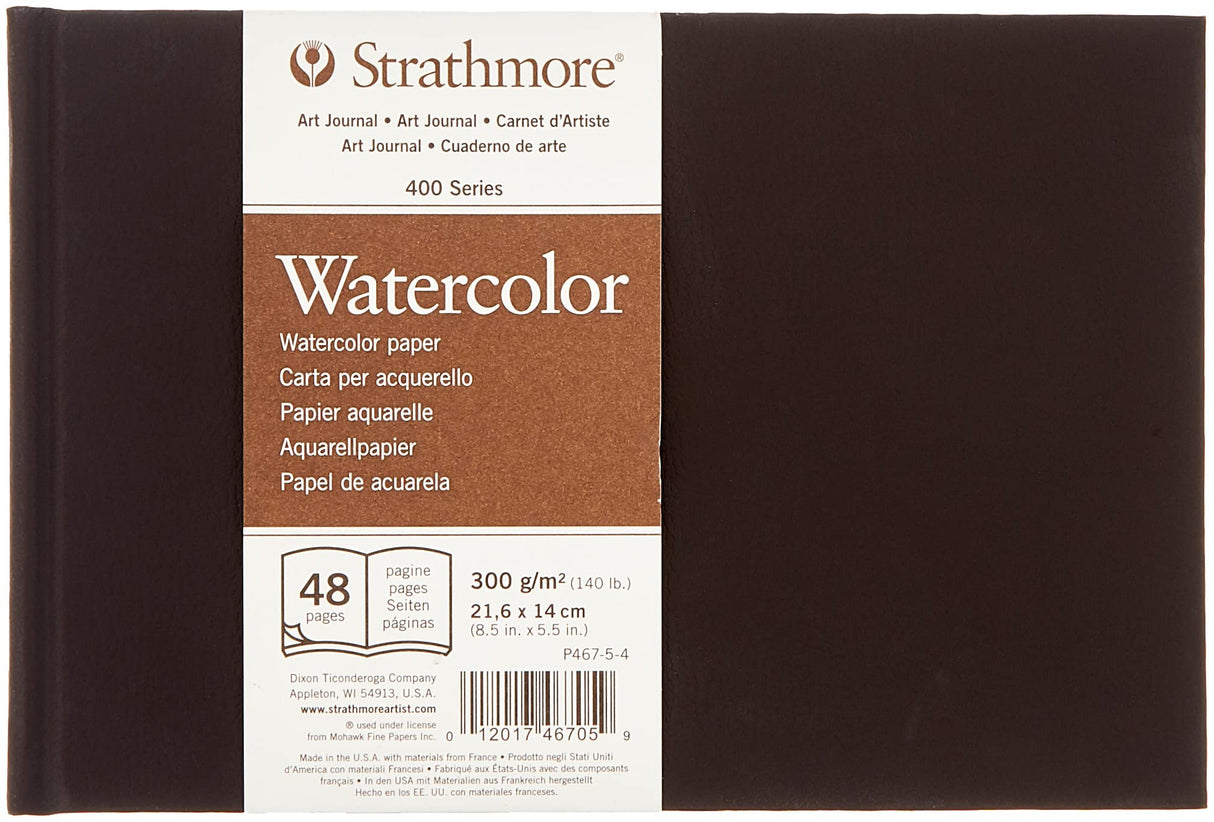 Strathmore Paper (467-5 Strathmore STR-467-5 48 Sheet No 140 Watercolor Art Journal, 8.5 by 5.5", 5.5"x8.5", 24 Strathmore