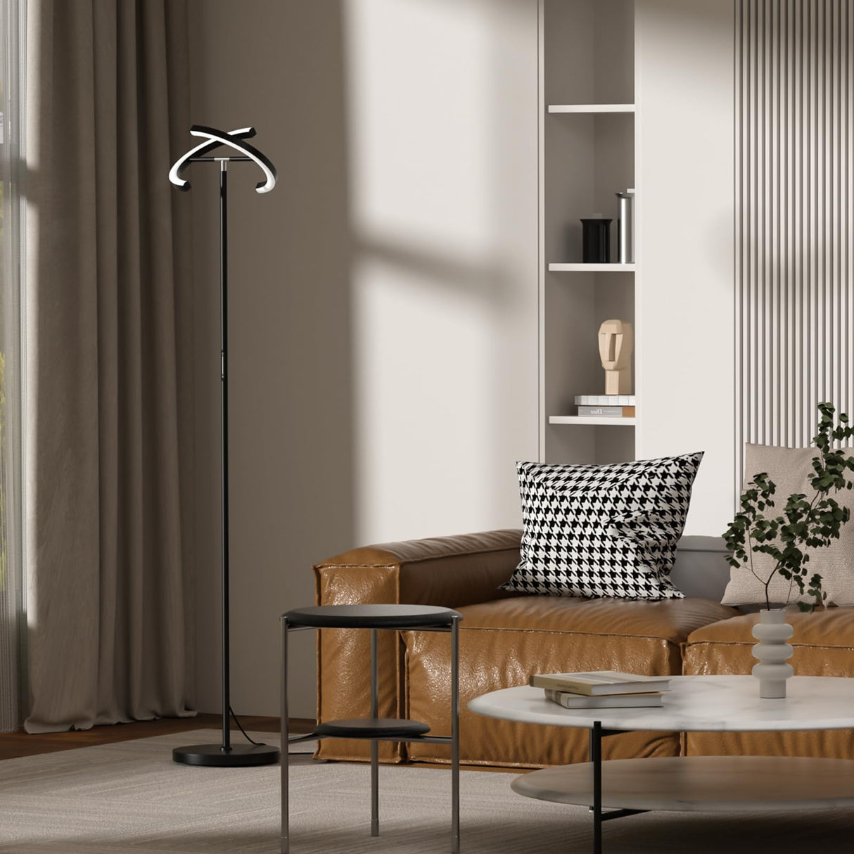 Floor Lamps for Living Room,SIBRILLE Modern Stepless Dimmable Standing Lamp 3000-6000K,22W LED Rotatable Reading Standing Light,Touch&Remote Control Uplighter Floor Lamp for Living Room Bedroom Office SIBRILLE