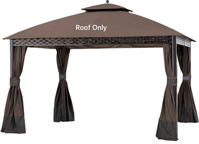 JANCANOPY Replacement Gazeb Cover for 10X12Ft Oakmont Gazebo L-GZ1188PST-A,Pinehurst Gazebo L-GZ1188PST,Brown