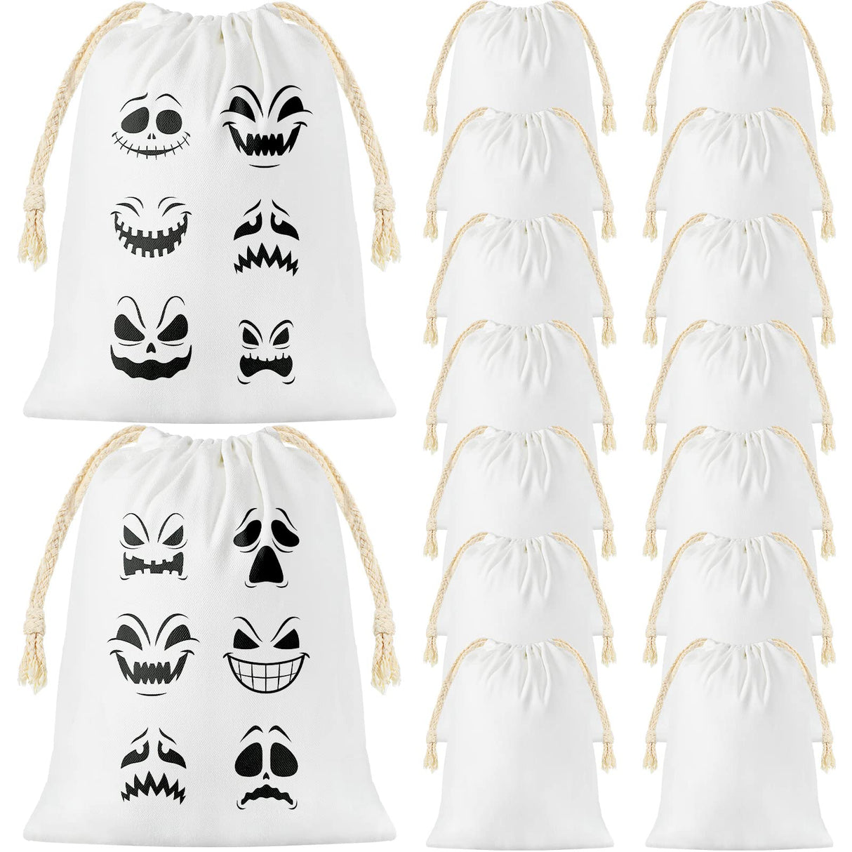 Shappy Sublimation Blank Small Drawstring Bags Candy Gift Bags 4x6'' Muslin Goodies Pouch Reusable Treat Sachet Sack for Valentine's Day Birthday Party Favors DIY Craft Supplies(50 Pieces) Shappy