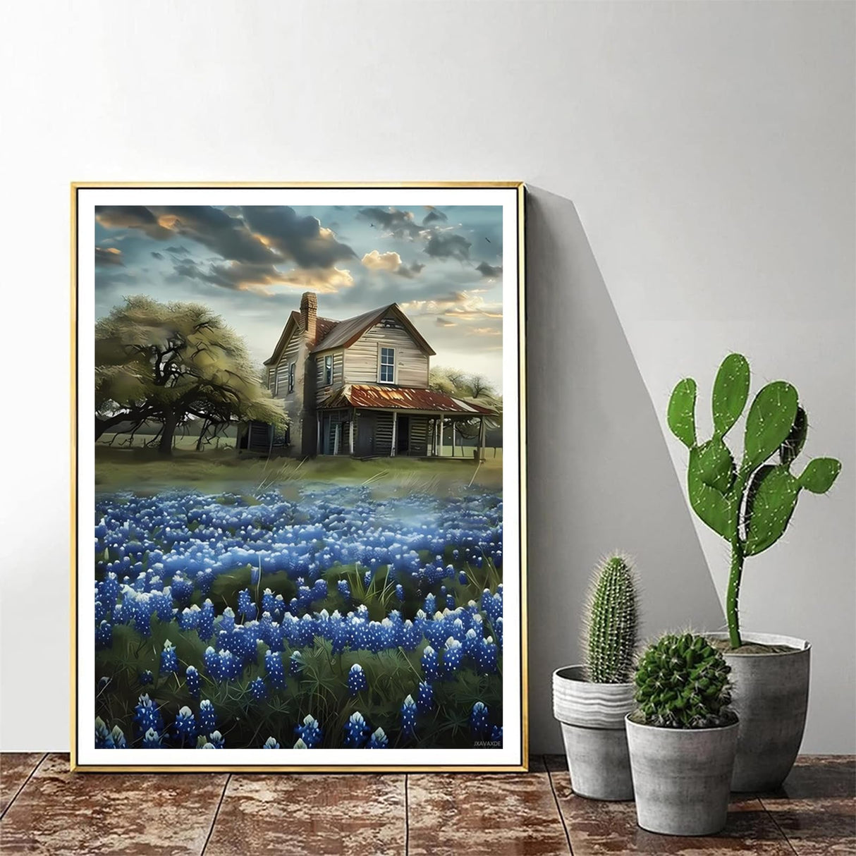 DIY 5D Diamond Painting Kits for Adults Diamond Art Bluebonnets On Field Rhinestone Diamond Embroidery Field Craft Kits for Living Room Bedroom Wall Decor Gift 12x16 inch JXAVAXDE